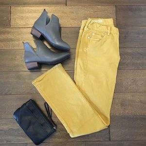 JCrew Matchstick mustard pants